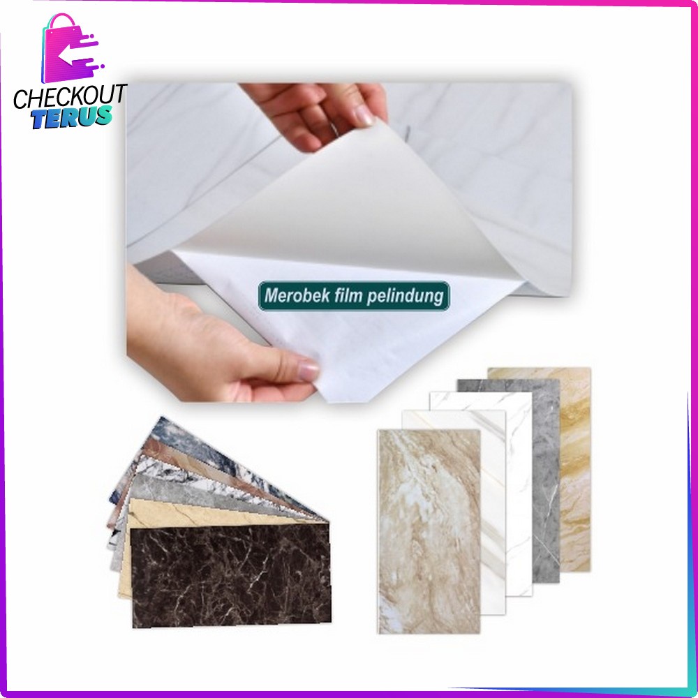 CT C427 Stiker Lantai Vynil Marble Ukuran 30x30cm dan 30x60cm Sticker Dekorasi Vinil Lantai Marbel Granit  Lemari Cabinet Marbel Serbaguna