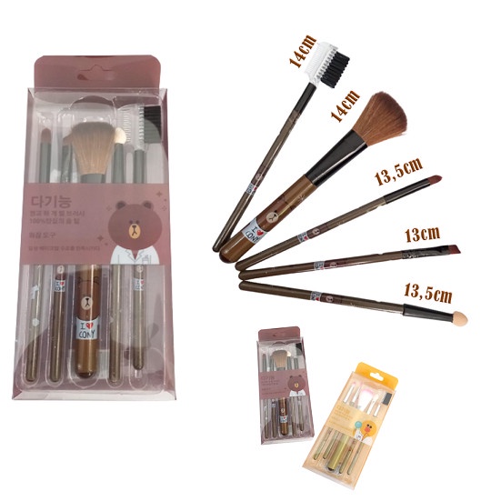 Kuas Make Up Set 5in1 Brush Make Up Karakter Line