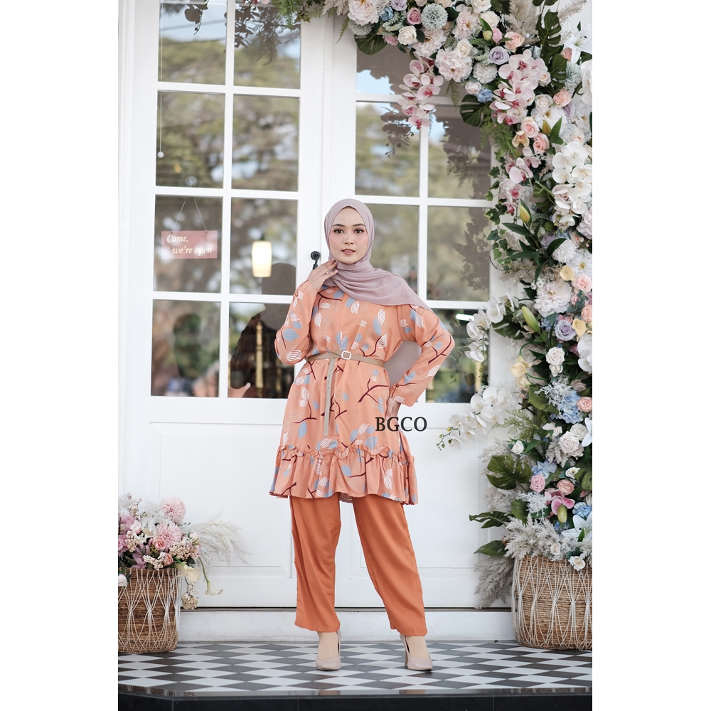 [COD] Leaf One Set by BGCO.ID || Setelan Rayon Premium Wanita Oversize Busui