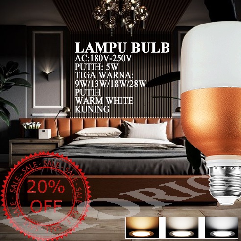 5W 9W 13W 18W 28W 3 WARNA Lampu Bulb Led good eyes berkualitas tinggi LED Bulb E27 3 WARNA LAMPU