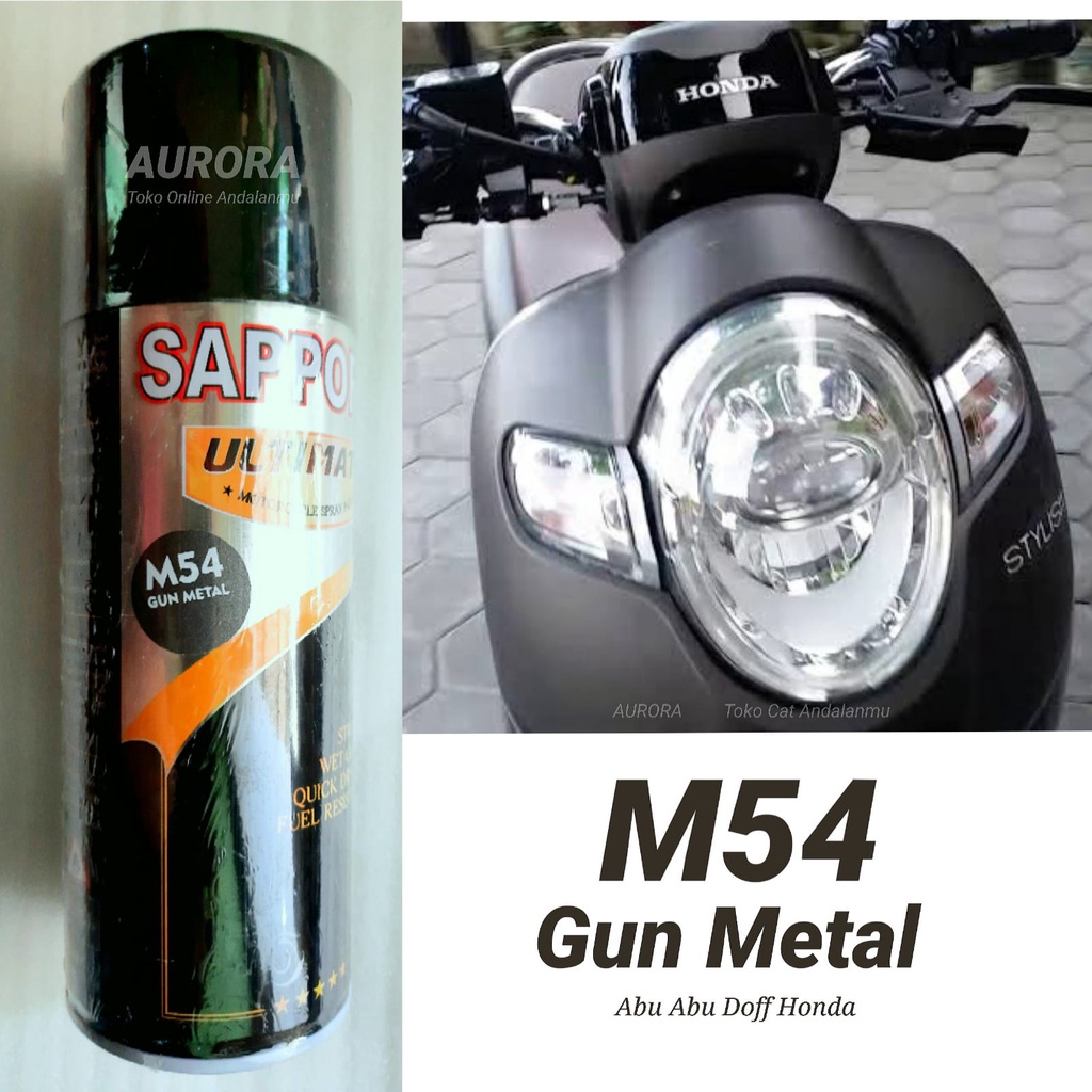 Sapporo Ultimate Abu Abu Scoopy Warna Gun Metal M54 Warna Original Scoppy Abu Abu Cat Body Motor Mob