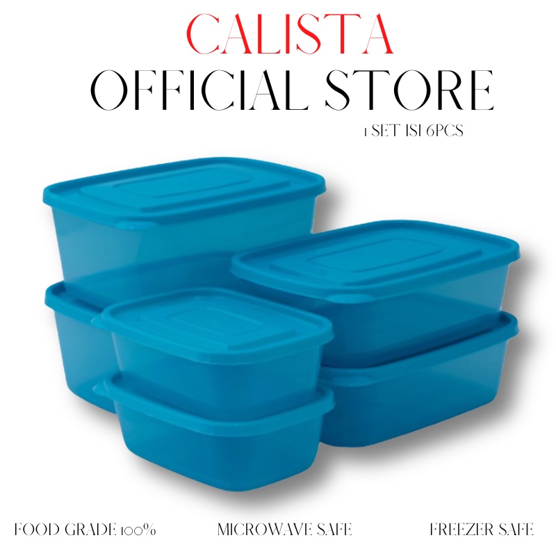 FOOD KONTAINER CONTAINER SET/ TOPLES PLASTIK KOTAK KULKAS CALISTA FURANO SET ISI 6PCS/ TEMPAT PENYIMPANAN MAKANAN BUAH SAYUR DIKULKAS/ FOOD PREPARATION STORAGE ORGANIZER KULKAS SET/ TOPLES PLASTIK CALISTA SATU SET