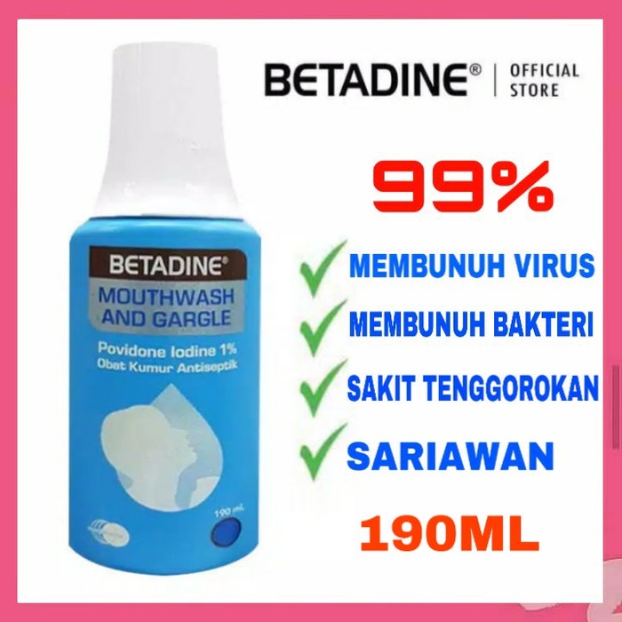 Betadine Obat Kumur Anti Bakteri Bau Mulut Sariawan Gusi Bengkak