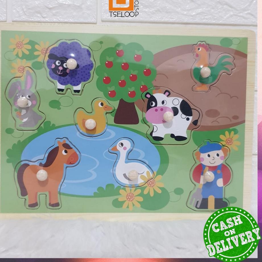 

[KODE PRODUK KWGP08896] OFM-M67-68 Mainan Edukasi Anak Puzzle Kayu Knob Background Bergambar | Wooden Toys Mainan Balok Kayu