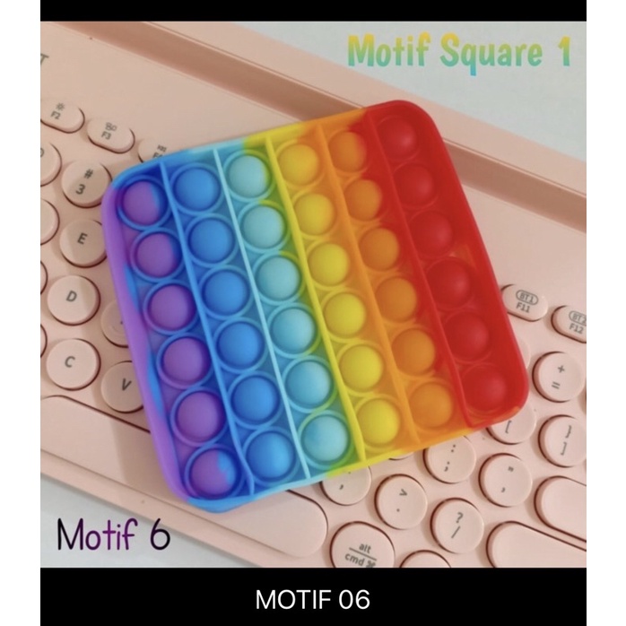POP IT RAINBOW KEKINIAN MAINAN ANAK KARAKTER RAINBOW VIRAL PUSH POP BUBBLE MAINAN-BENUA DUNIA-Motif 06