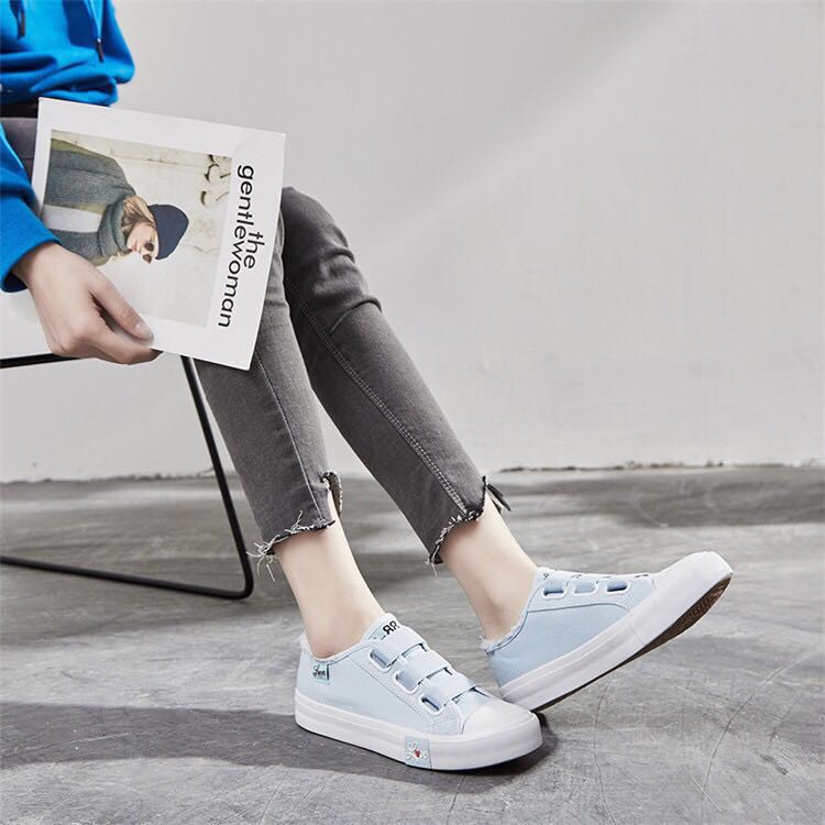 RYX - Comfort Velcro Sepatu Sneakers Canvas Wanita Fashion Casual - Ori Import