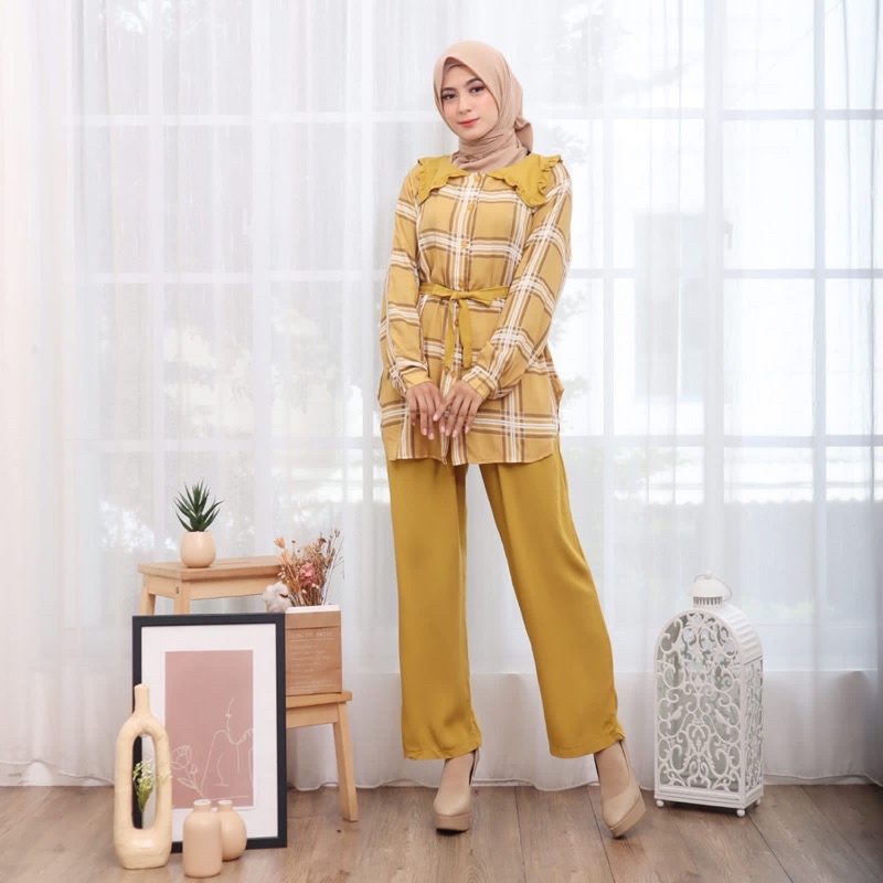 SETCEL RAYON SOMI STELAN ONE SET MOTIF JUMBO XXL BIGSIZE KANCING BUMIL RAYON DIAMOND ADEM HALUS