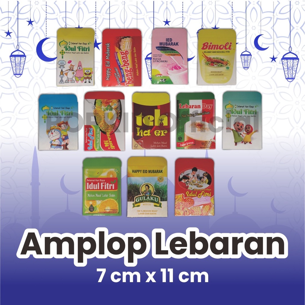 ANGPAO AMPLOP LEBARAN MURAH KARAKTER SNACK UNIK DAN LUCU BISA PILIH MOTIF