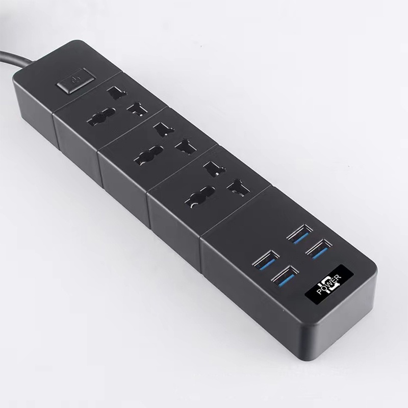 【WT004】Skyhigh T08 Power Strip Colokan Listrik / Stop Kontak 4 USB Port +3 Lubang Socket +1 Tombol Power On Off 3.1A 2500W