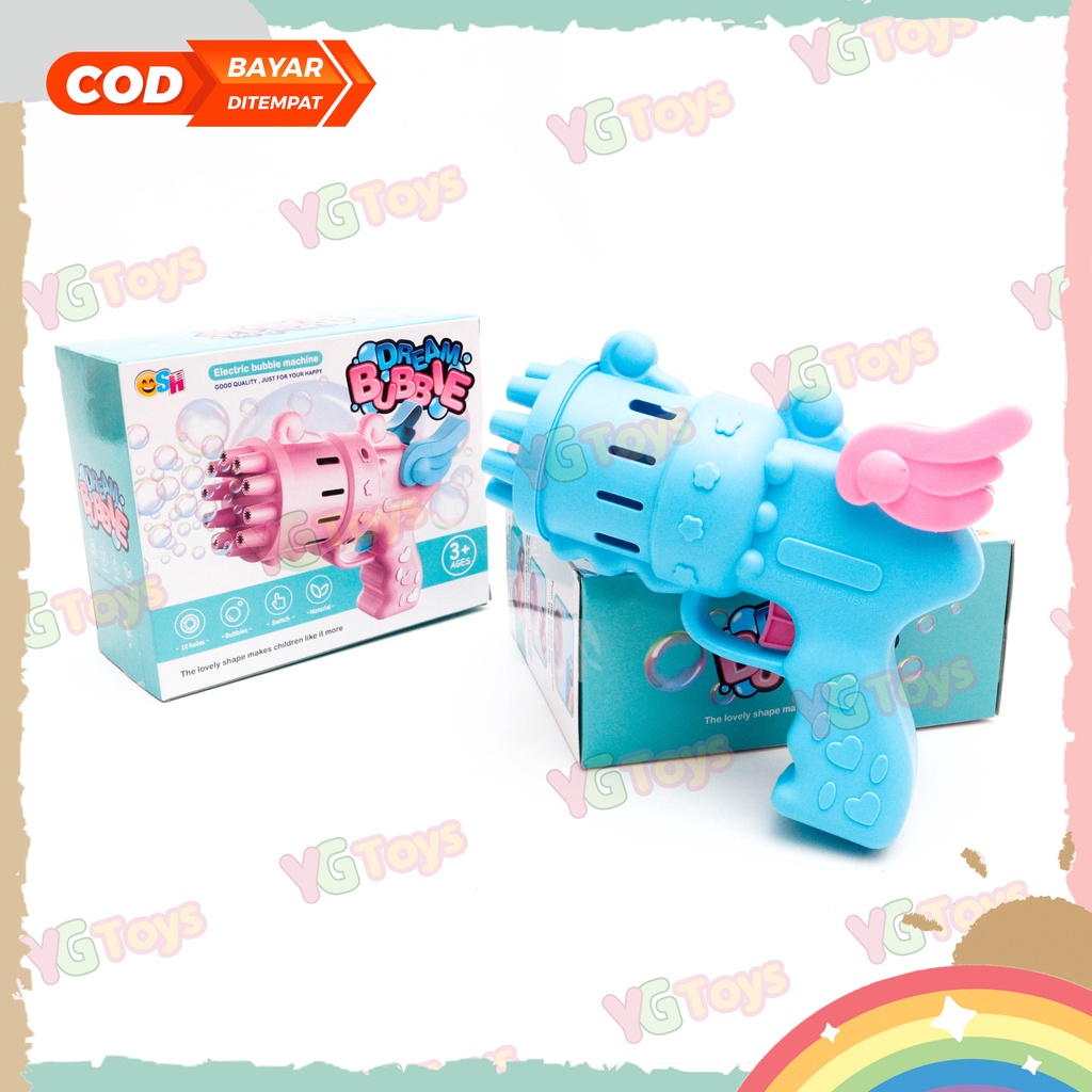 YGtoys Mainan Dream Bubble Gun Angel Sayap Gelembung Sabun Tembakan Balon Gatling Anak Elektrik Edukasi Edukatif