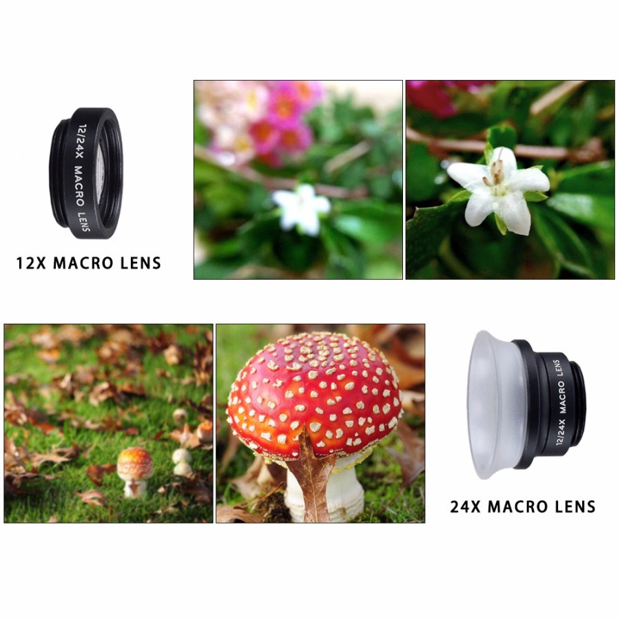 Original Apexel 2 in 1 clip on Macro Lensa 12-24X Super Macro Lensa for iPhone