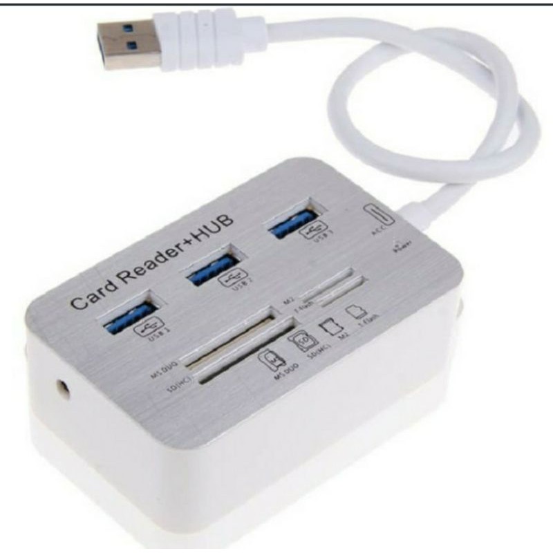 USB HUB 3.0 3 PORT DAN CARD READER 4  SLOT COMBO ALUMUNIUM HIGH QUALITY