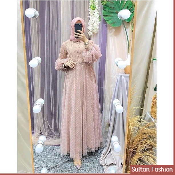 Baju Gamis Muslim Terbaru 2021 2022 Model Baju Pesta Wanita kekinian kondangan Kekinian gaun remaja