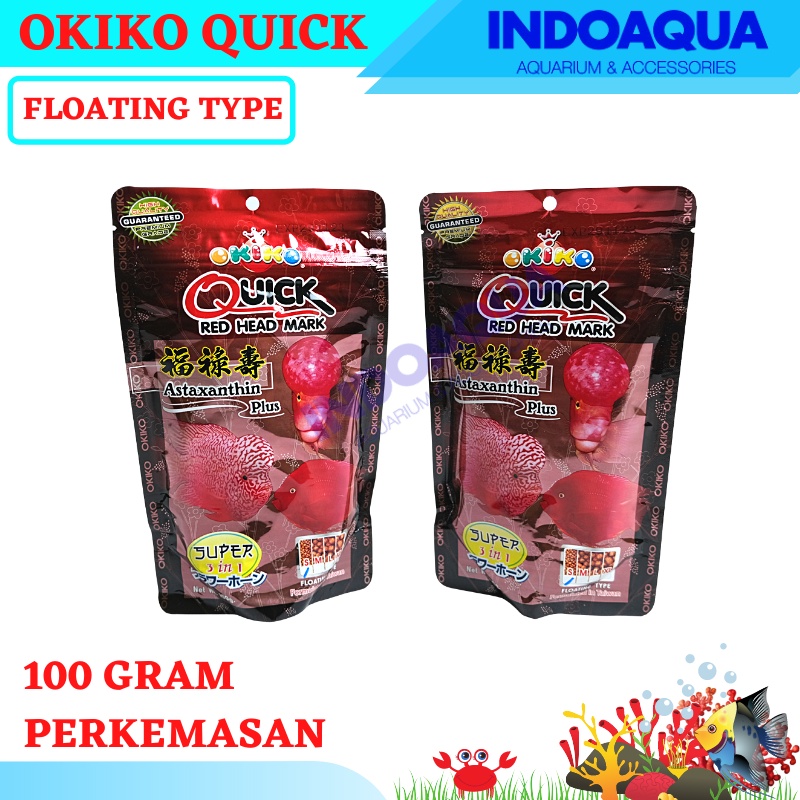 Pakan Louhan Merah Okiko Red Head 100 Gram | Pelet Lohan Khusus Membuat Merah Ikan Okiko Quick Red H