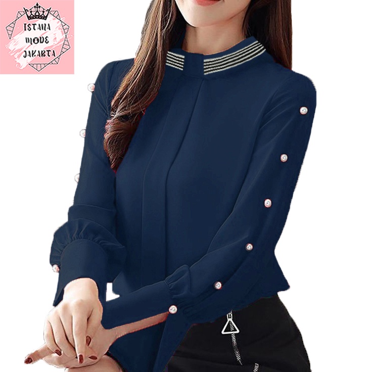 ISTANA MODE JAKARTA Jessica baju atasan wanita terbaru blouse korean style blouse wanita lengan panjang-4