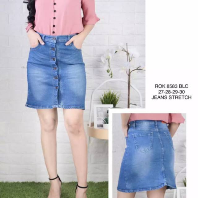 Rok Jeans Model Kancing Depan-Terbaru-Best Seller