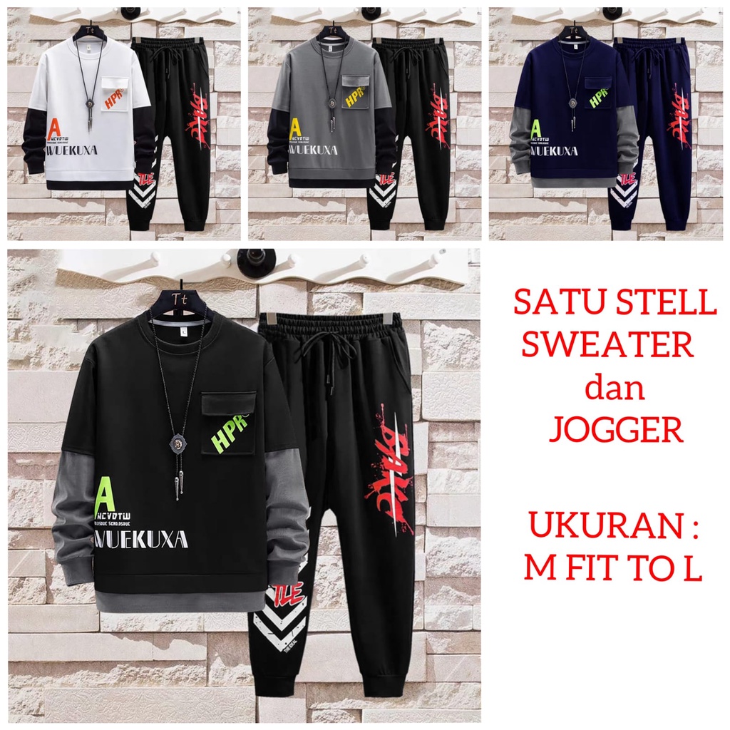 ALIPIO FASHION - SETELAN HPR / satu stell / sweater / jogger / keren