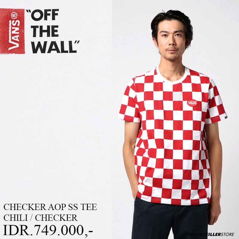 KAOS/SWEATER VANS OFF THE WALL | CHECKER AOP SS TEE CHILI CHECKER