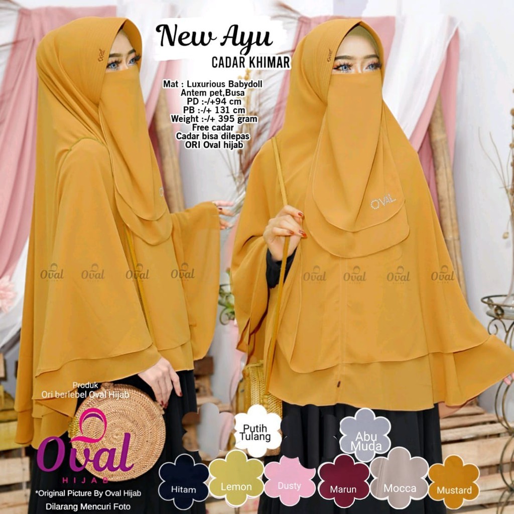 jilbab instan murah syar'i New Ayu cadar khimar ori by OVAL Hijab