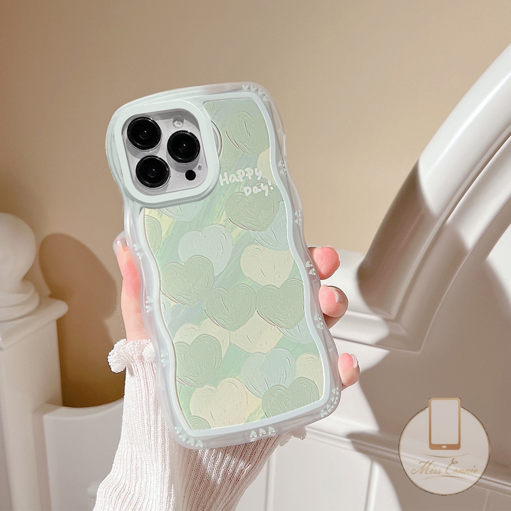 Casing Softcase IPhone 6Plus 7Plus 14 + XR 11 12 13 14 Pro Max X XS Max 6 6s + 7 8 + SE 2020 11Pro Max Motif Hati Hijau