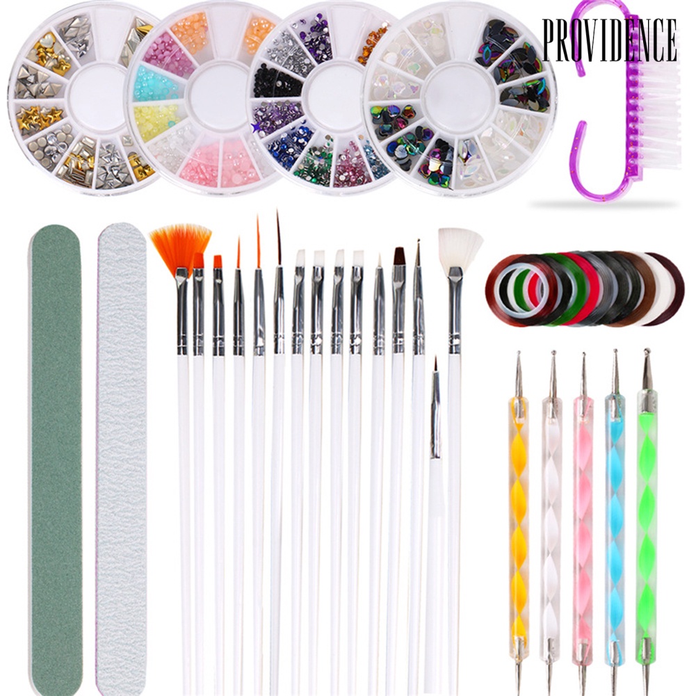 Providence Nail Art Tools Drawing Pen Rhinestone Picker Wires Buffer Polish Bar Brush Kit