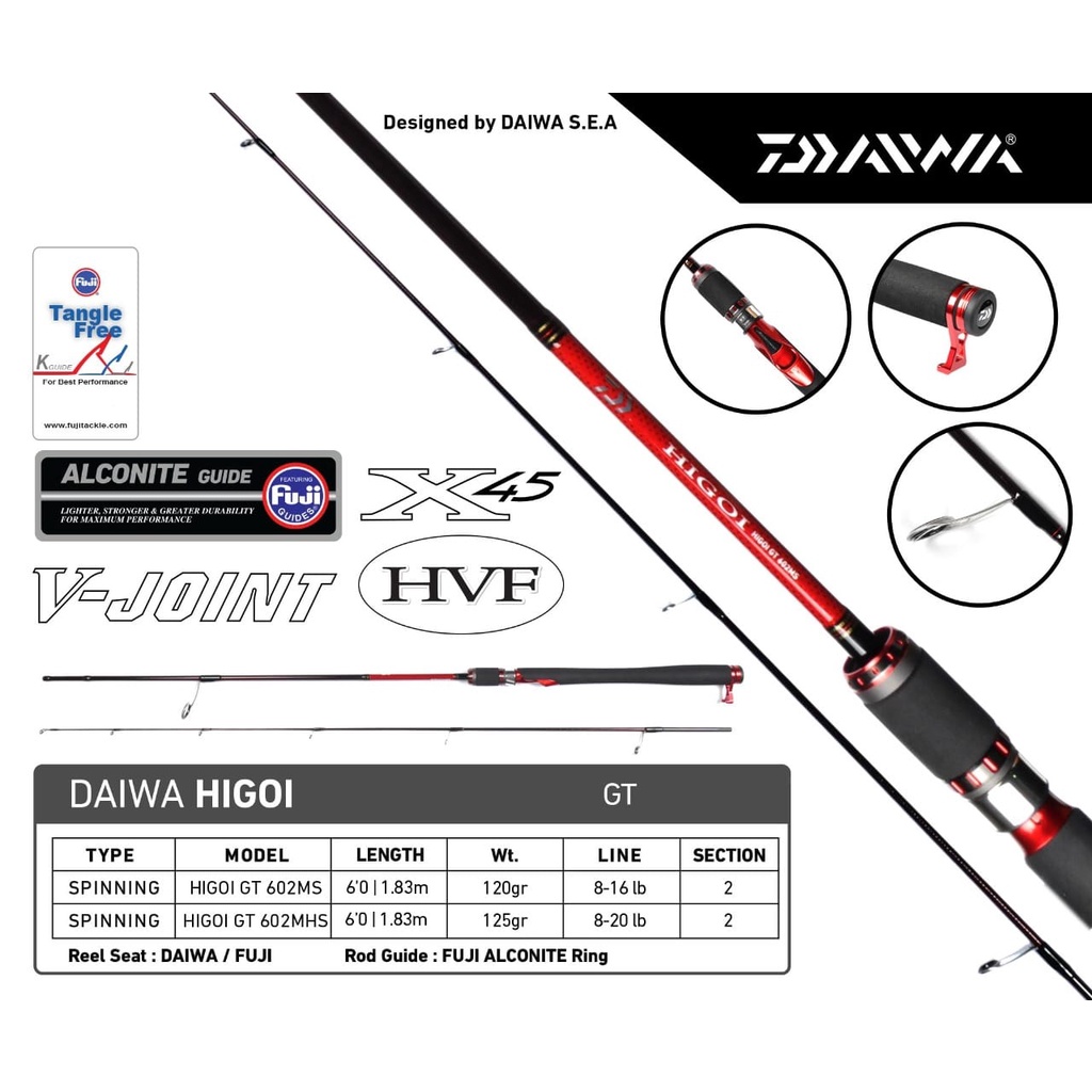 Rod SPINNING DAIWA HIGOI GT 183cm