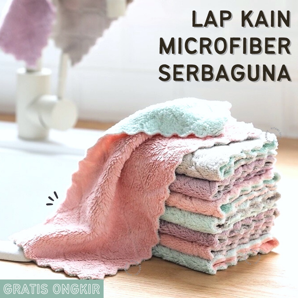 LAP KAIN MICROFIBER ANTI MINYAK UNTUK CUCI LAP PIRING ALAT DAPUR SERBAGUNA MURAH