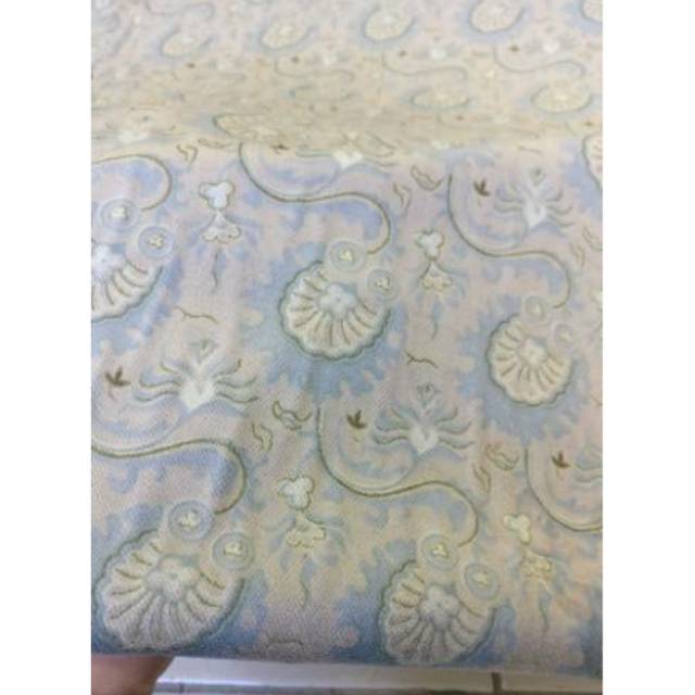 ~Clearence   Kain suede | Kain bludru | Kain Bludru Premium| Kain Floral | Motif Bunga Damask |  Blu