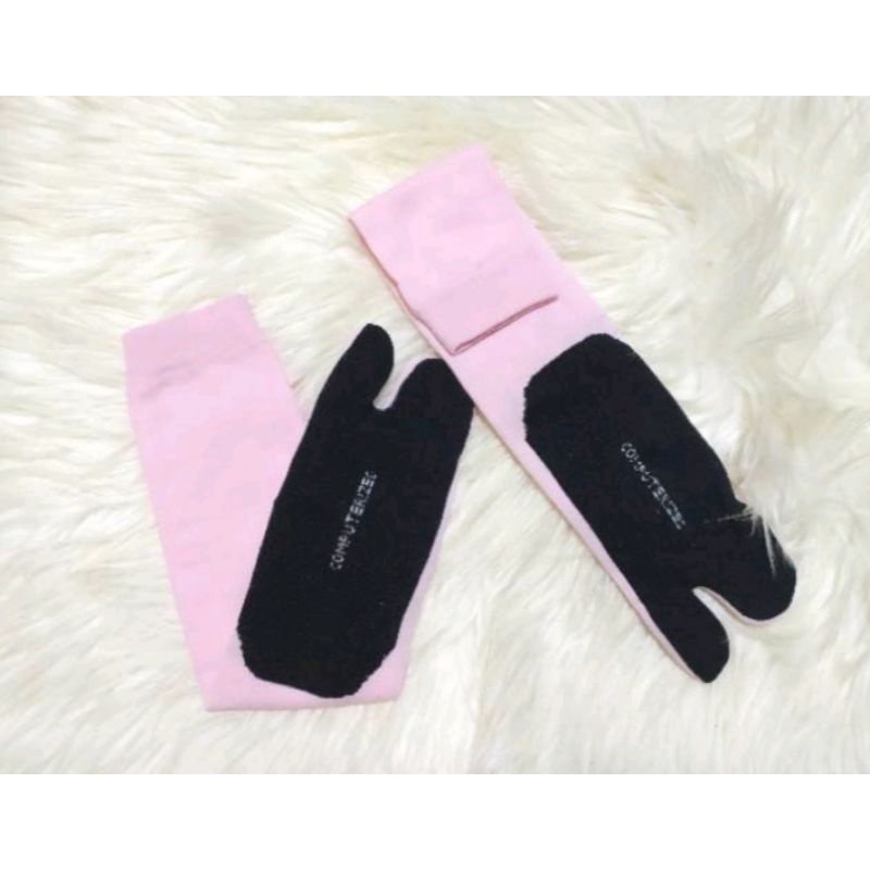 kaos kaki jempol polos telapak hitam / warna pink / size ukuran ( L ) wanita muslimah dewasa