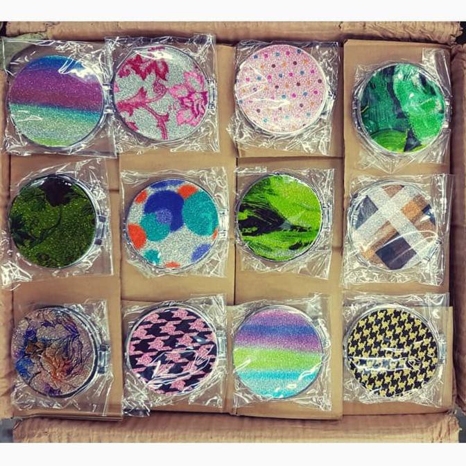 Souvenir Pernikahan Kaca Cermin Lipat Gliter Pasir Mirror Glitter