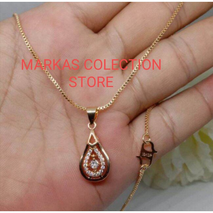 kalung titanium asli anti luntur anti karat,kalung gold liontin love mirip emas asli