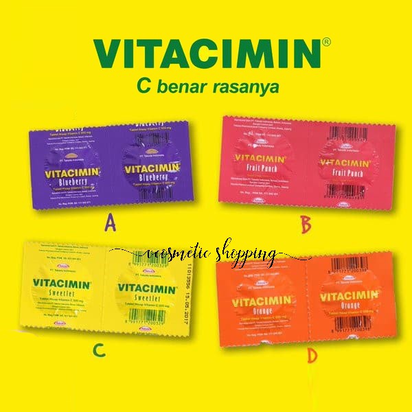 Jual VITACIMIN Tablet Hisap Vitamin C 500mg Harga per strip (2 tablet