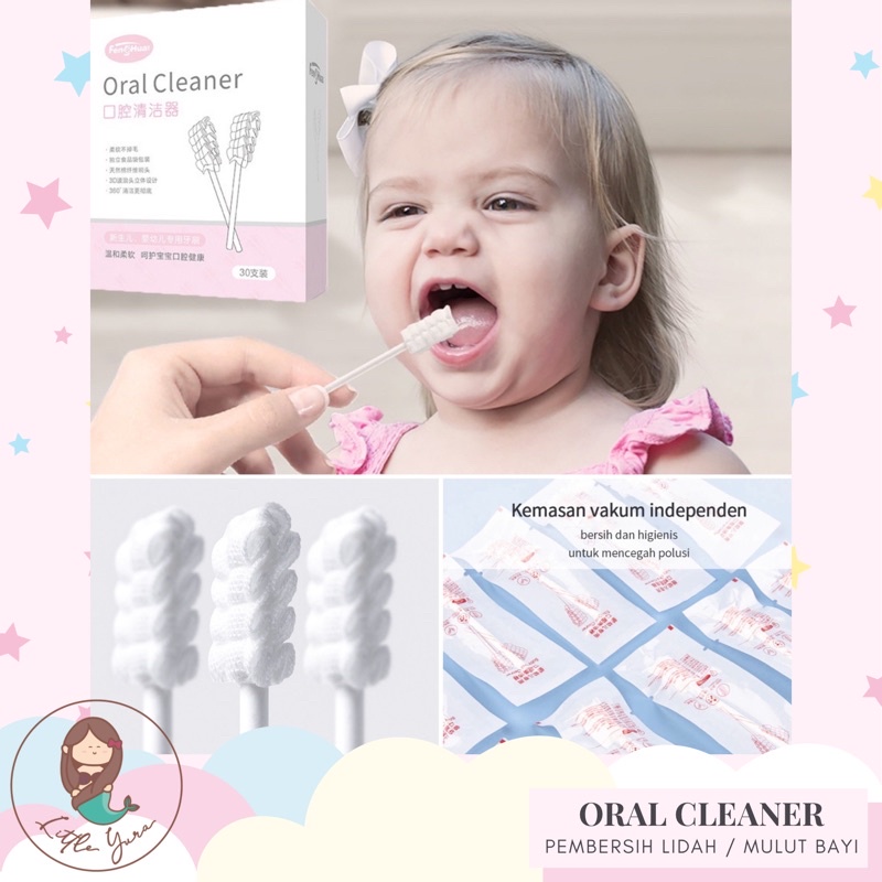 Little Yura - Pembersih Lidah Bayi / Sikat Lidah Bayi / Baby Oral Cleaner / Pembersih Mulut Bayi / Kasa Lidah Bayi / Sikat Gigi Bayi