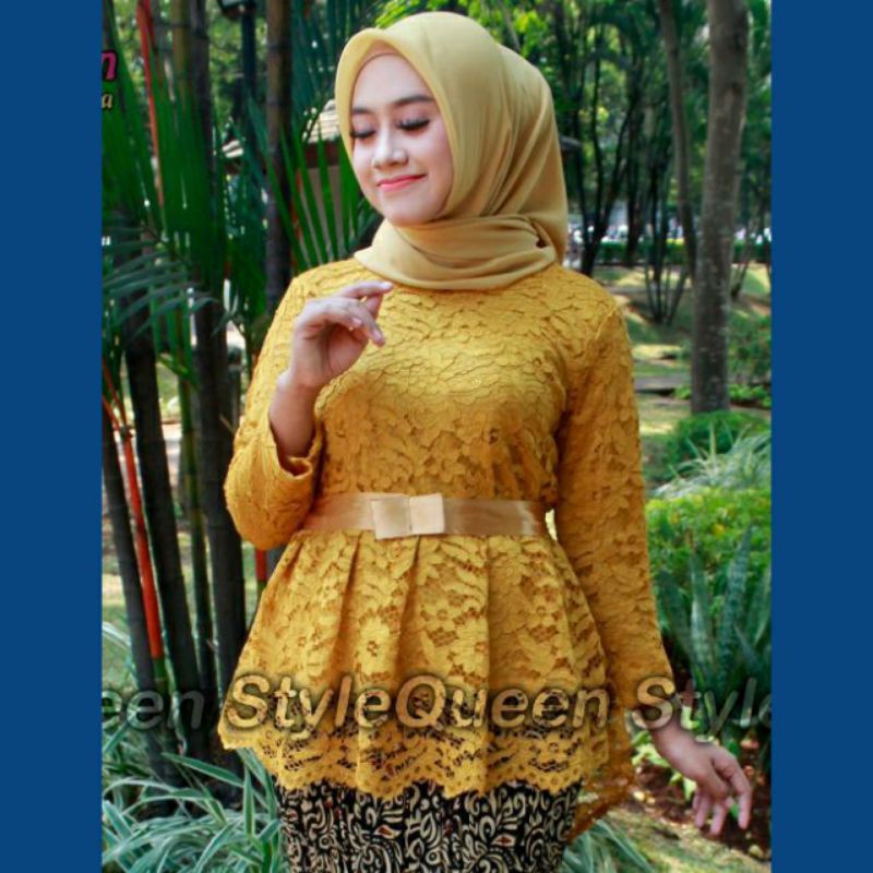COUPLE KEBAYA AURORA GOLD KAMBOJA-Atasan kebaya