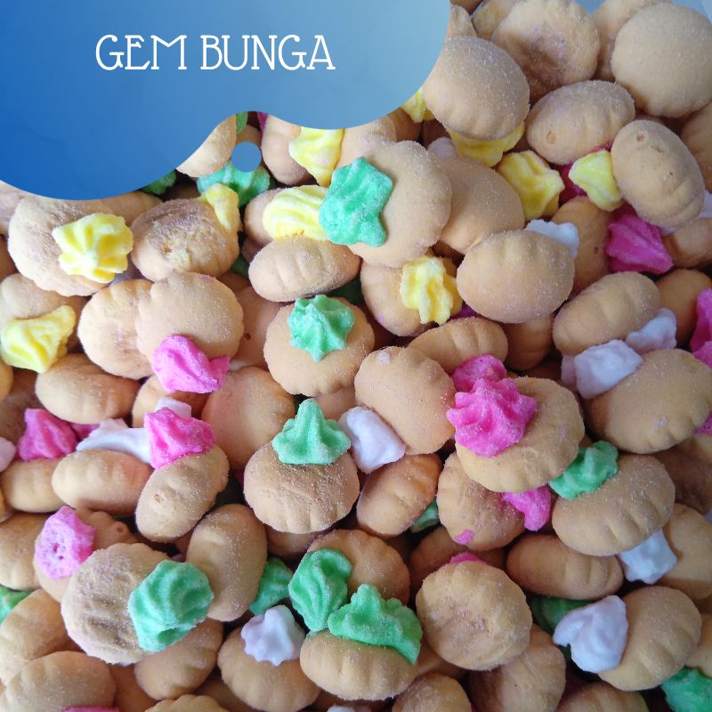 

Gem bunga 250gr / roti benik / biskuit Gem Rose / snack jadul / snack camilan kiloan