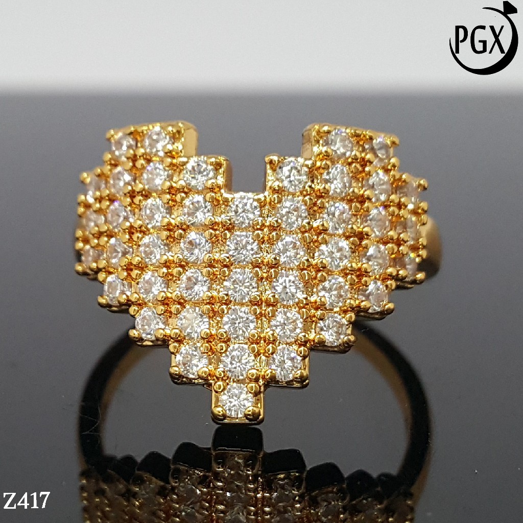 PGX Cincin Xuping Wanita Aksesoris Fashion Perhiasan Lapis Emas Premium - Z417