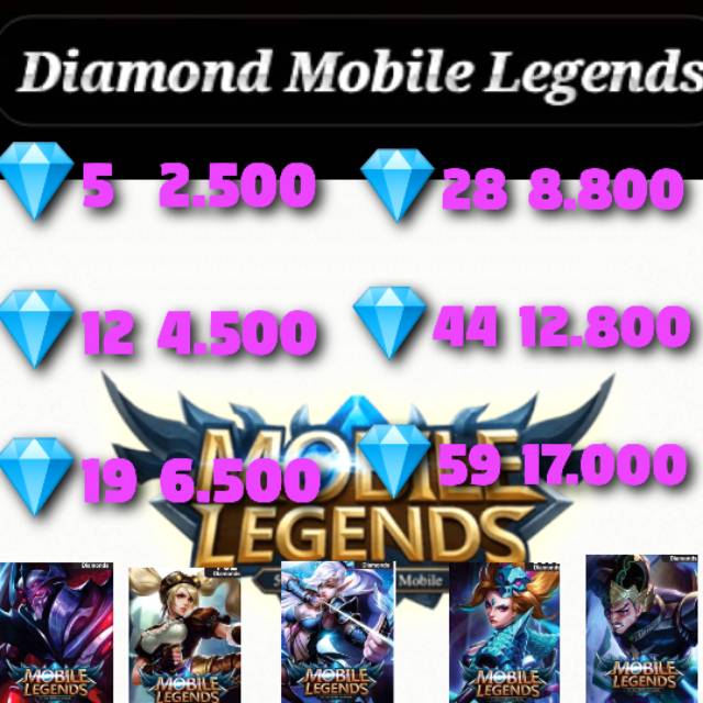 TOP UP DIAMOND MOBILE LEGENDS TERMURAH PROSES CEPAT ...