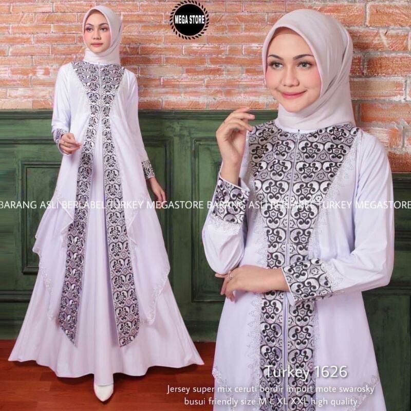 Abaya turkey hawa white series | Abaya turkey putih original terlaris