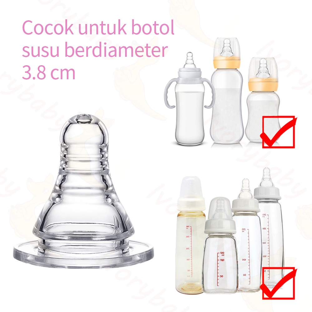 Ivorybaby Dot bayi pengganti nipple dot bayi slim neck BPA free