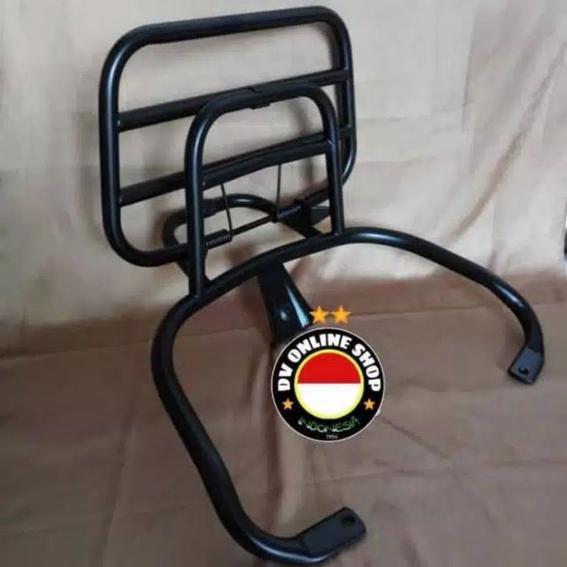 Aksesoris vespa back rack vespa primavera,sprint hitam dop