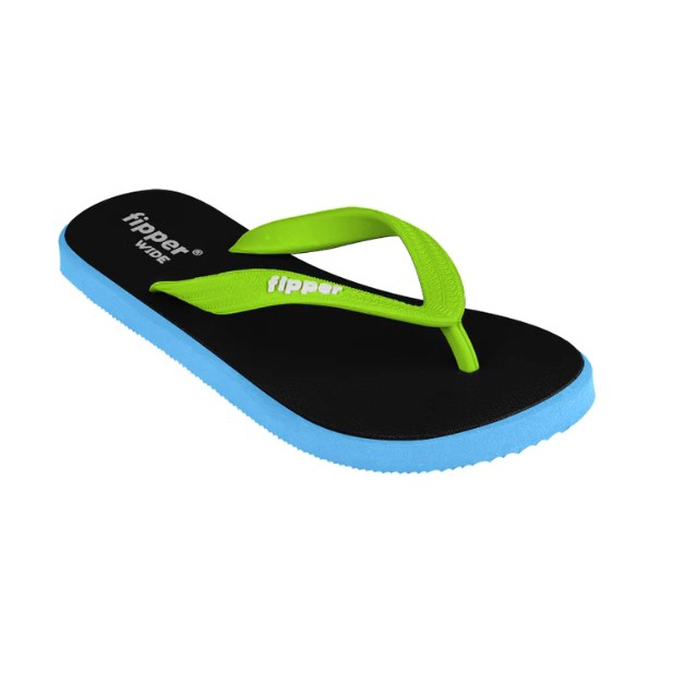 Sandal Fipper Wide Black Blue Sky Green Apple Original