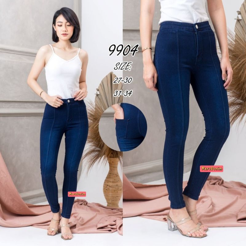 CELANA HIGHWAIST JEANS TULANG WANITA CEWEK