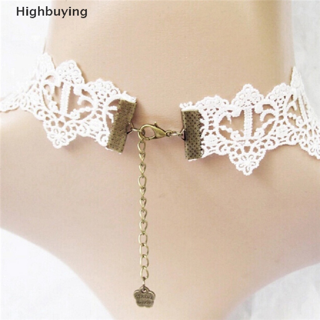 Hbid Kalung Choker Lace Sexy Aksen Mutiara Untuk Wanita