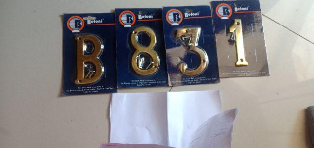 Nomor Dan Huruf Rumah Bahan Metal Chrome Gold