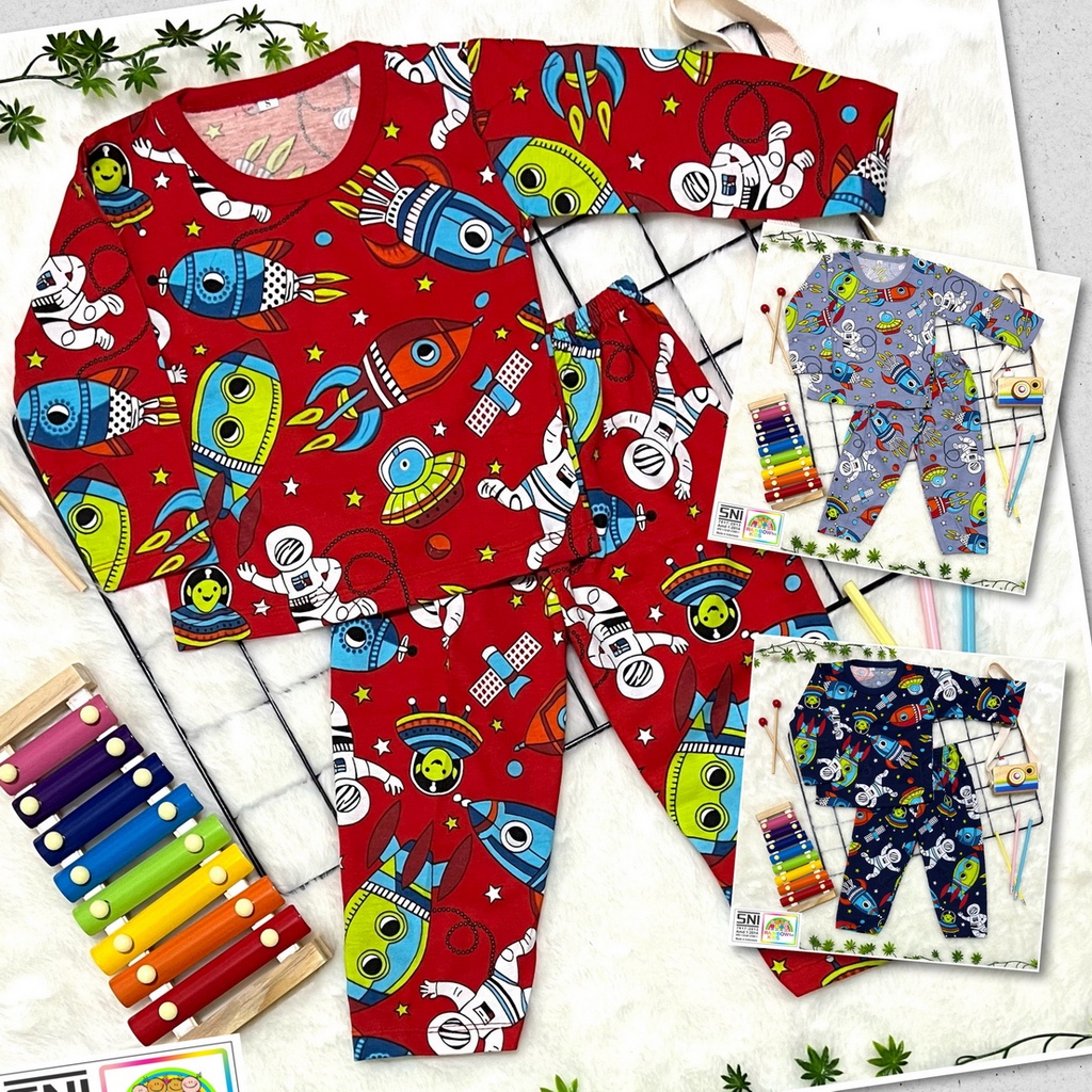 RAINBOW SETELAN PP / SET BAJU ANAK COWOK / CEWEK UNISEX PP 1-8 TAHUN ASTRO FULLPRINT