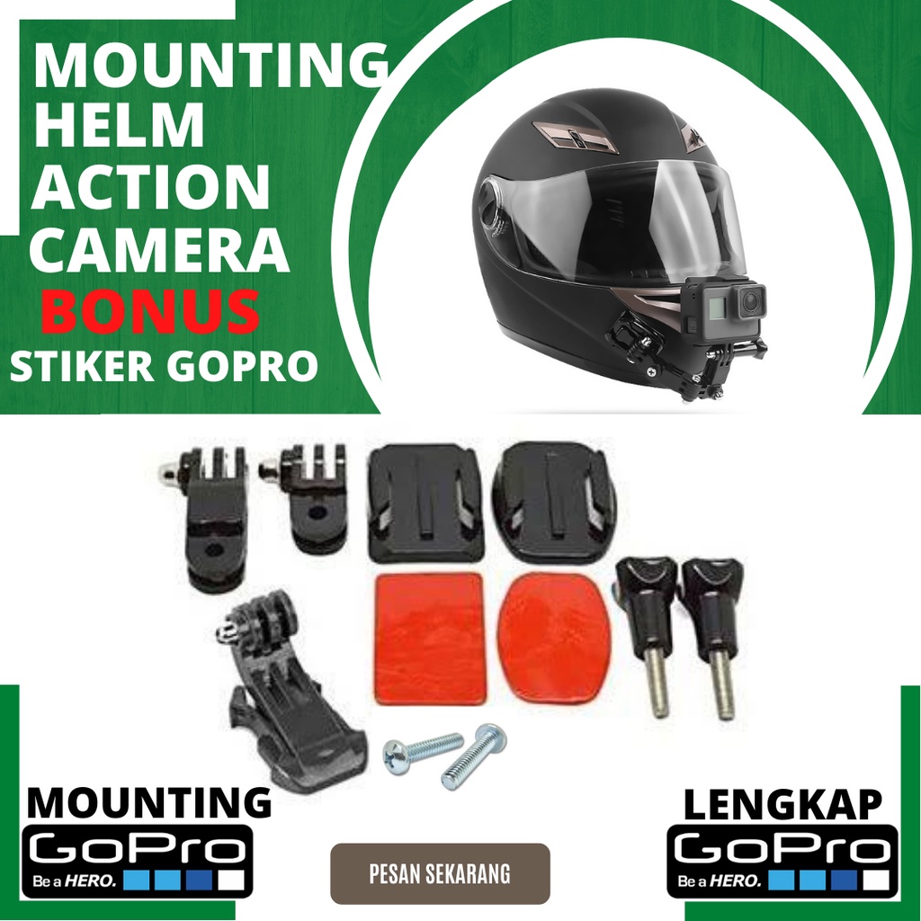 Mounting Action Camera Mounting Helm Action Kemera Dengan Perekat 3M J Hook Buckle Tambahan Pivot Ar