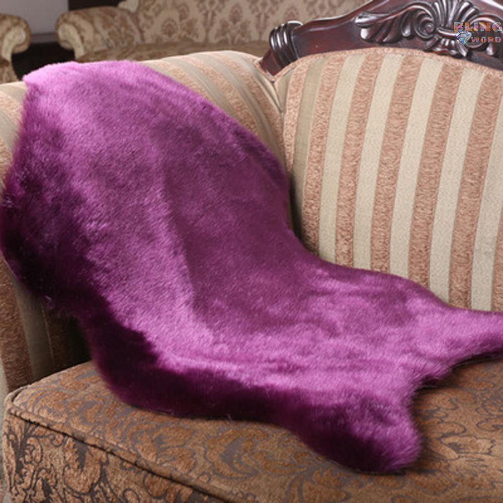 Blingword Super Soft Washable Shiny Imitation Wool Carpets Floor Chairs Bedroom Furry Mat Living Room Blanket Artificial Sheepskin Cushion Purple Shopee Indonesia