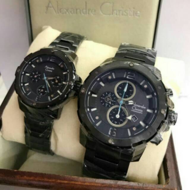 Jam Tangan Couple Alexandre Christie AC 6410 Full Black