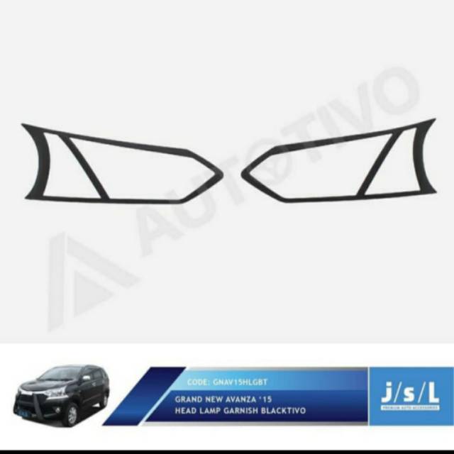 Garnish depan grand avanza xenia 2105 head lamp garnish chrome Carbon hitam jsl