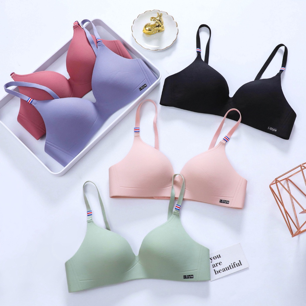 Bra Wanita Sexy Pakaian Dalam BH Fashion Seamless Bralette Tanpa Kawat import Polos Korea Jepang